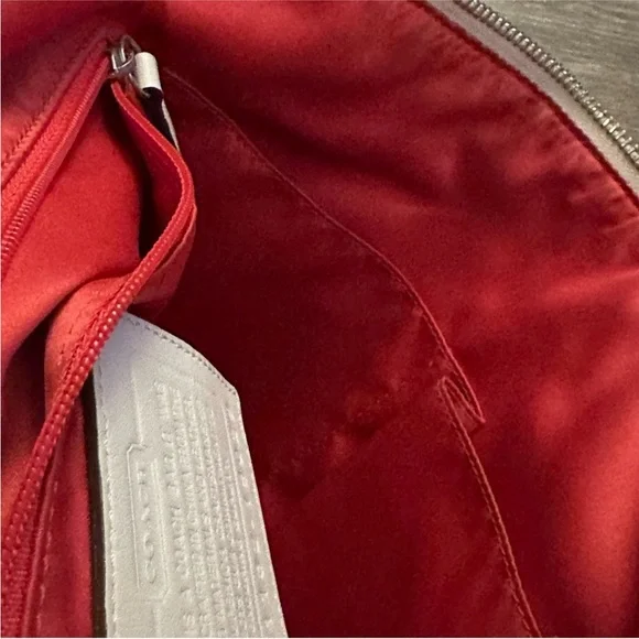 Coach Poppy Coral Floral Sequin Glam Canvas Shoulder Bag EUC - Picture 13 of 16